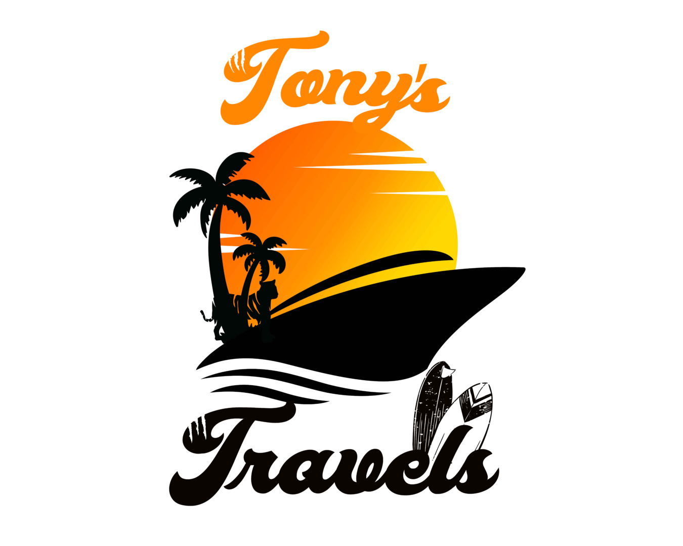 A picture of tony 's travels logo.